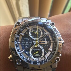 Bulova Silver and Black Chronograph Smartwatch